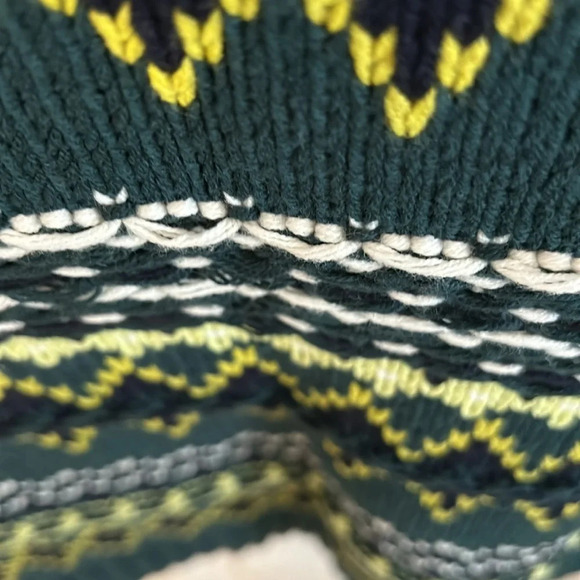 Talbots Women’s (S) Green Diamond Fair Isle Crewneck “Nordic”Pullover SweaterNWT - Picture 4 of 6